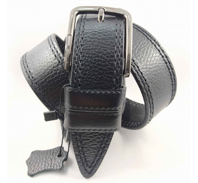 Мужской ремень джинсовый BELT PREMIUM C40-076 черный
